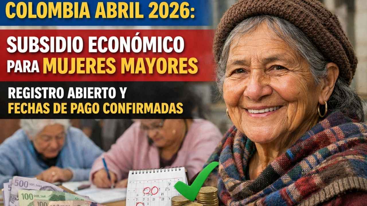 Colombia Abril 2026: Subsidio Económico para Mujeres Mayores, Registro Abierto y Fechas de Pago Confirmadas