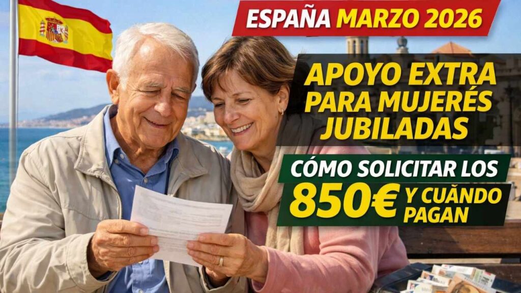 España Marzo 2026: Apoyo Extra para Mujeres Jubiladas, Cómo Solicitar los 850€ y Cuándo Pagan