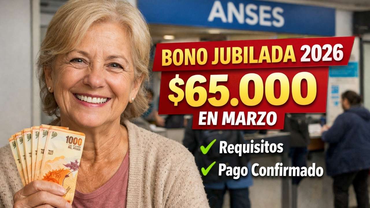 Argentina Bono Mujer Jubilada 2026: $65,000 en Marzo, Requisitos y Pago Confirmado