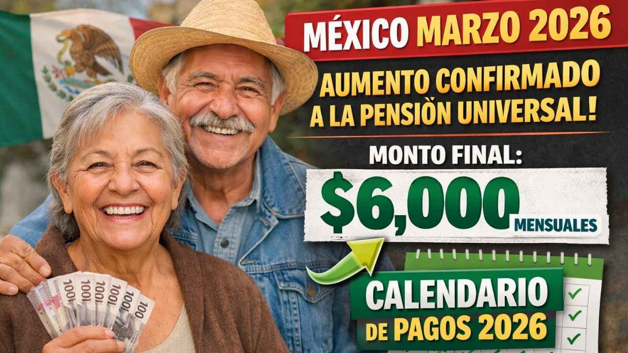 México Marzo 2026: Aumento Confirmado en la Pensión Universal, Monto Final y Calendario de Pagos 2026