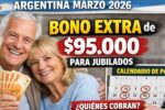 Argentina Marzo 2026: Bono Extra de $95.000 para Jubilados, Quiénes Cobran y Calendario Oficial de Pago
