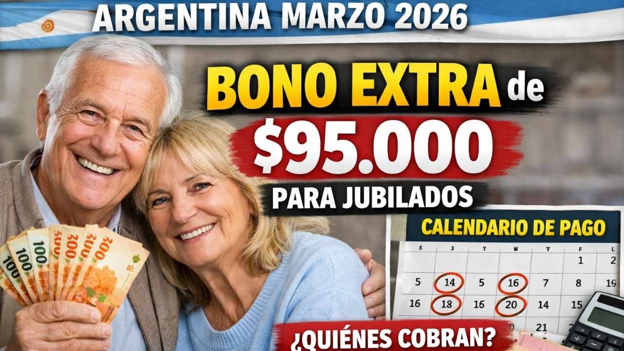 Argentina Marzo 2026: Bono Extra de $95.000 para Jubilados, Quiénes Cobran y Calendario Oficial de Pago